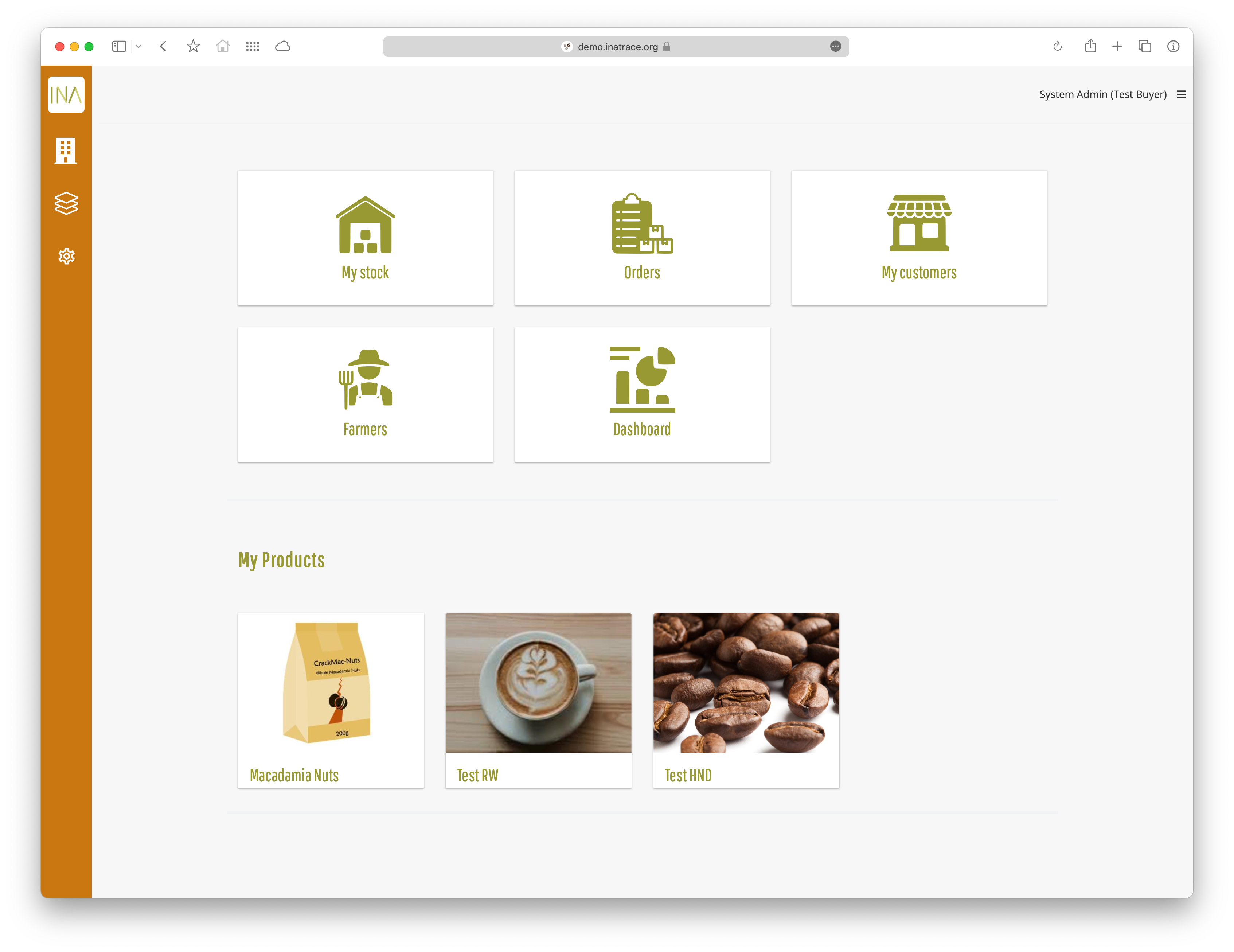 INAtrace home